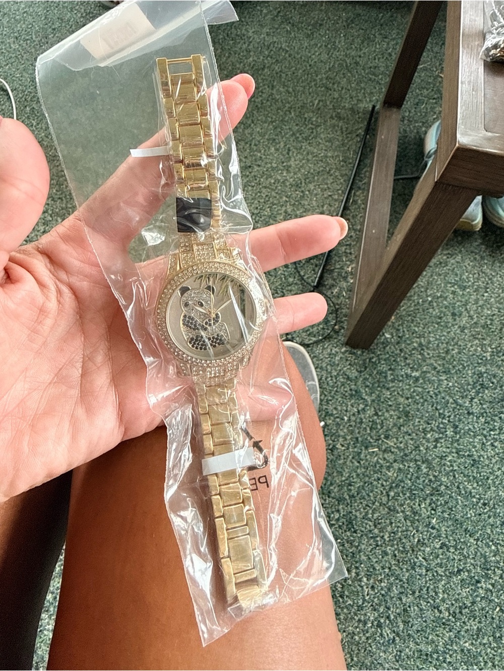 Gold-tone Crystal Accent Owl Watch